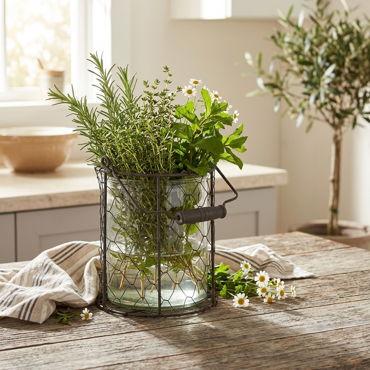 15S001BR - Teska Jar & Wire Basket - Round