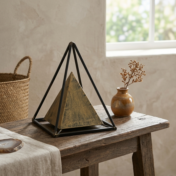 4920 - Isaben Metal Pyramid Decor