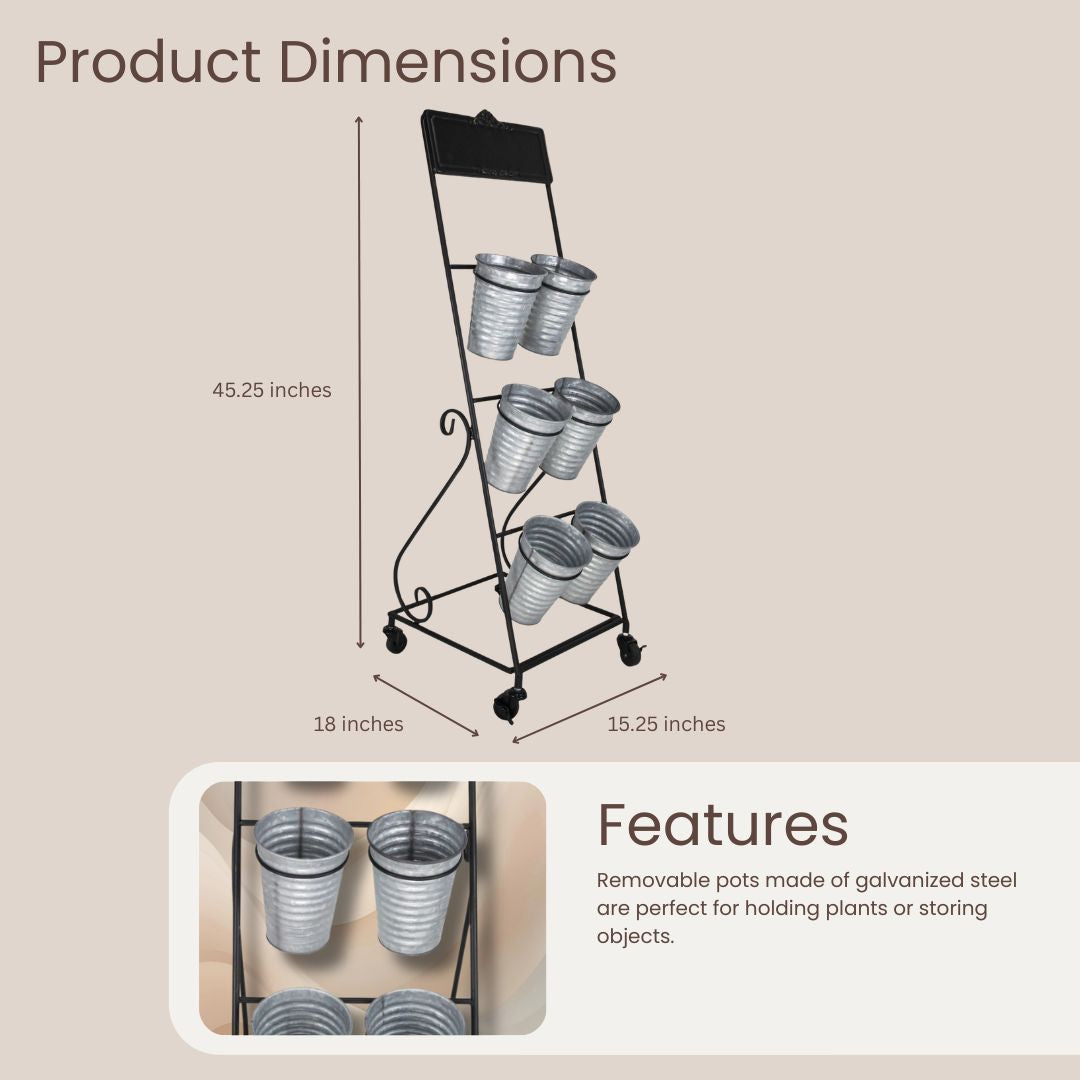 5032 - Kalila 6 Pot Rolling Cart