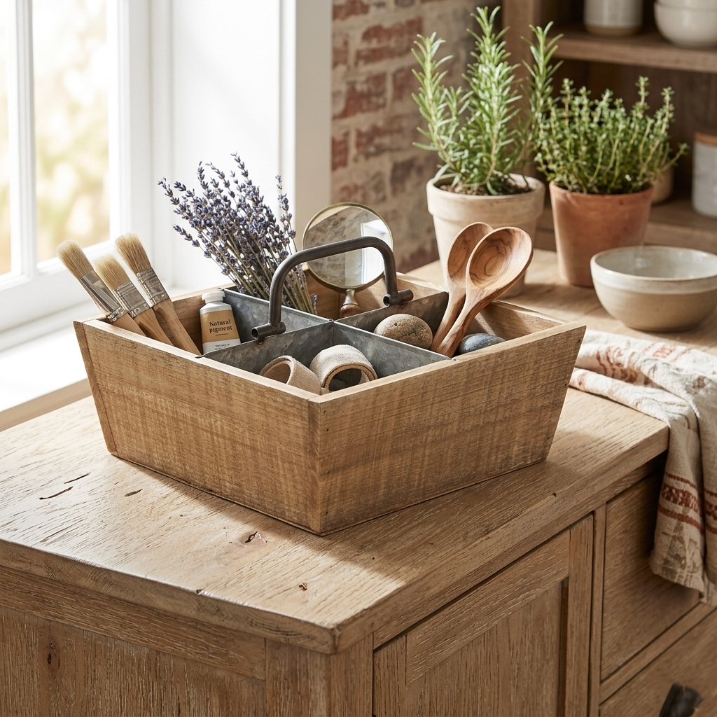 5563 - Renee 4 Slot Wood Caddy