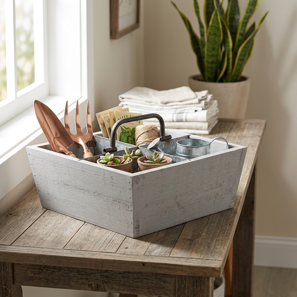 5563 - Renee 4 Slot Wood Caddy