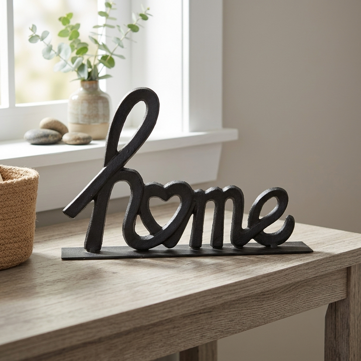 5760BK - Roven Cast Iron Home Sign - Black