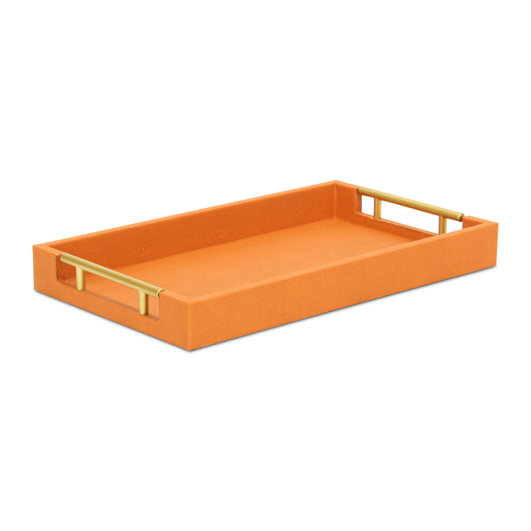 5823OR - Lusan Orange Shagreen Tray