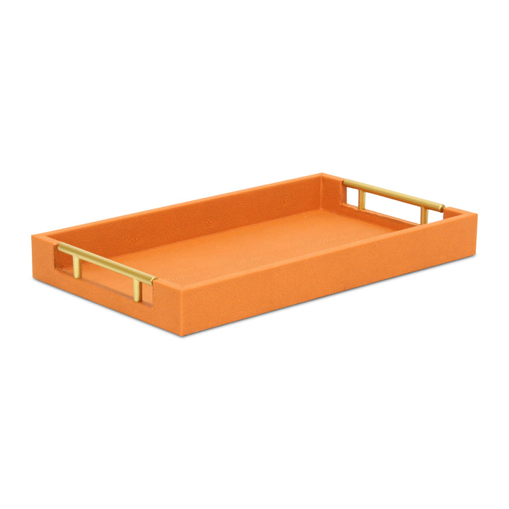 5823OR - Lusan Orange Shagreen Tray