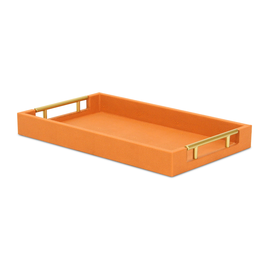 5823OR - Lusan Orange Shagreen Tray