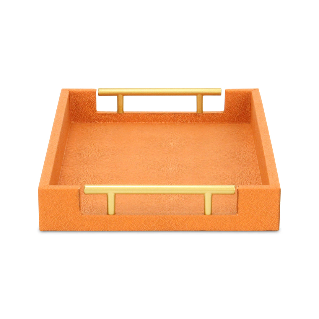 5823OR - Lusan Orange Shagreen Tray