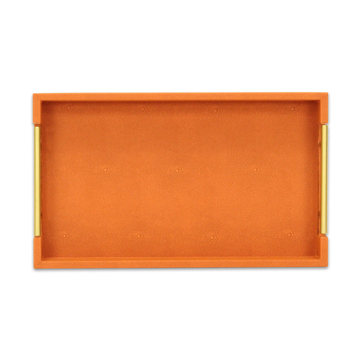 5823OR - Lusan Orange Shagreen Tray