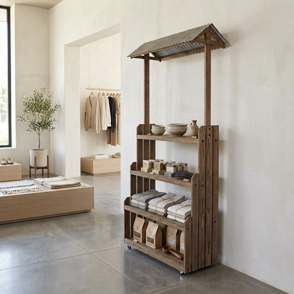 5973 - Adeline Display Stand with Galvanized Roof