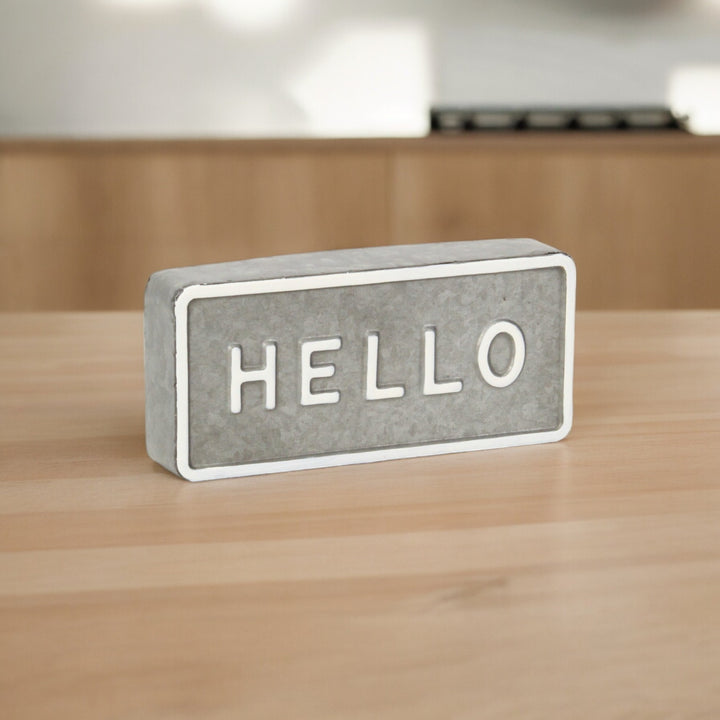 6002HE - Sandevis "Hello" Table Sign