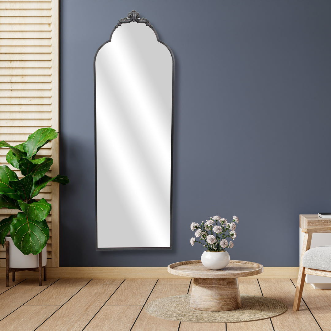 6011BK - Everlaine Black Floor Mirror