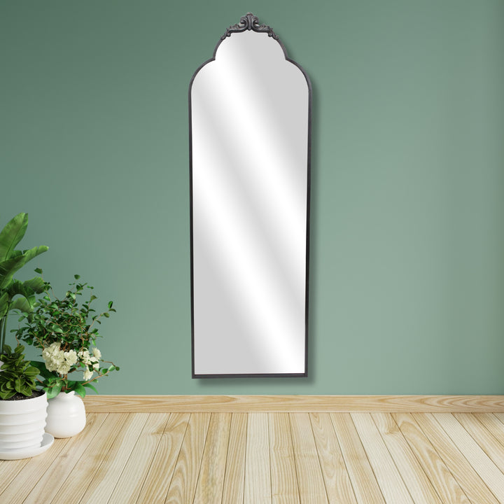 6011BK - Everlaine Black Floor Mirror