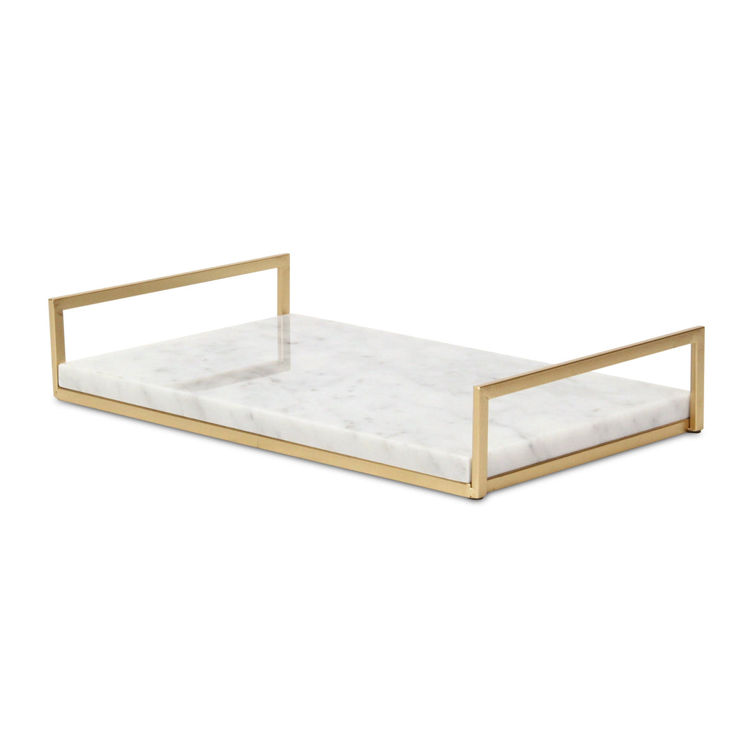 6026WT - Sarraseau White Marble Tray