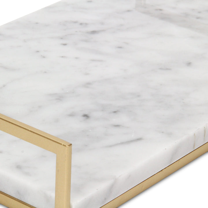 6026WT - Sarraseau White Marble Tray