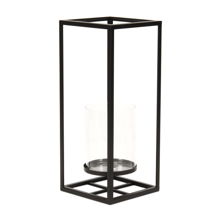 6034BK-L - Pembertale Black Square Lantern - Large