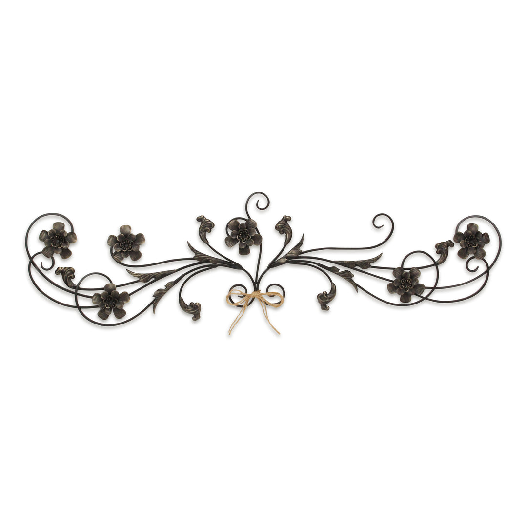 6036BK - Franziska Flower Metal Door Topper