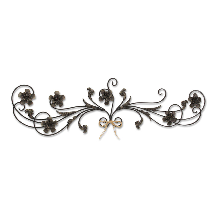 6036BK - Franziska Flower Metal Door Topper