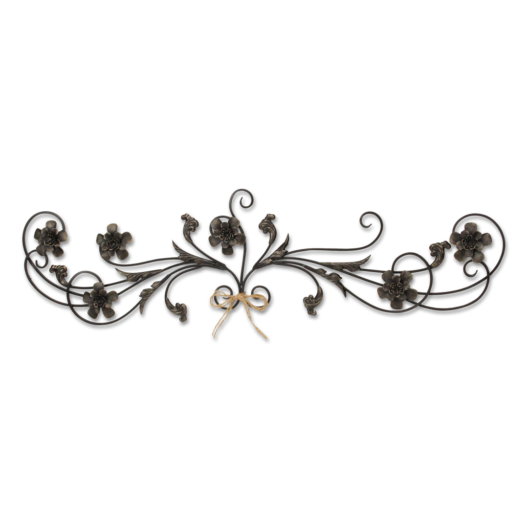 6036BK - Franziska Flower Metal Door Topper