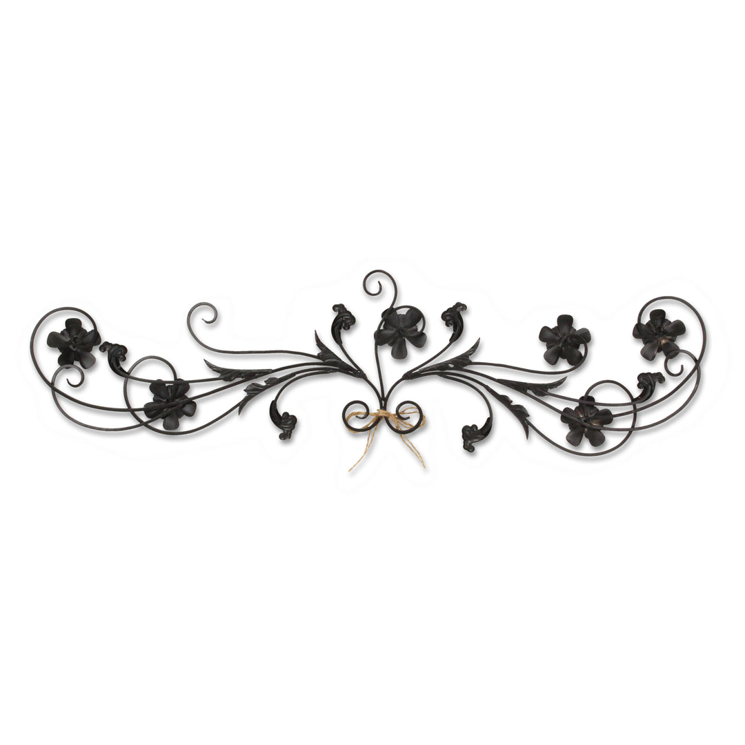 6036BK - Franziska Flower Metal Door Topper