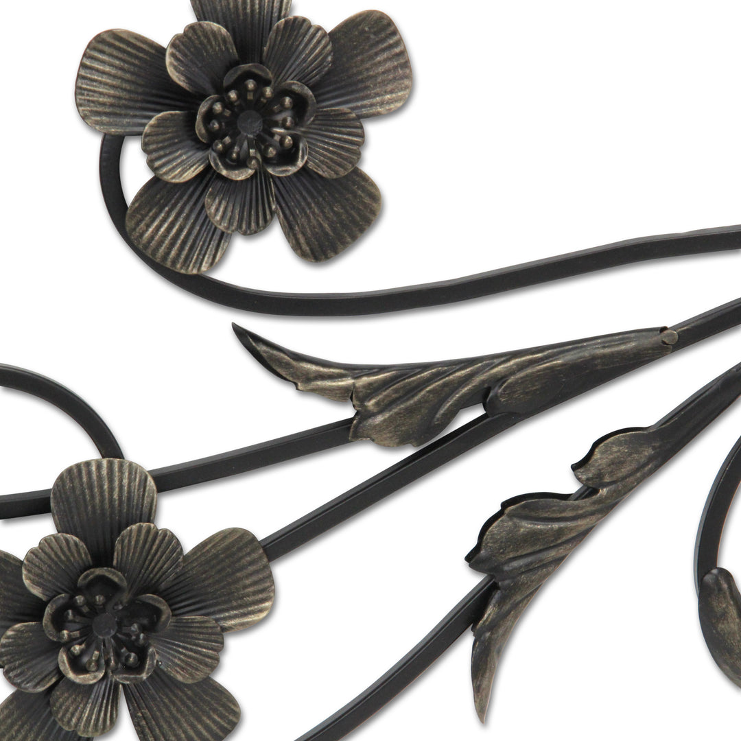 6036BK - Franziska Flower Metal Door Topper