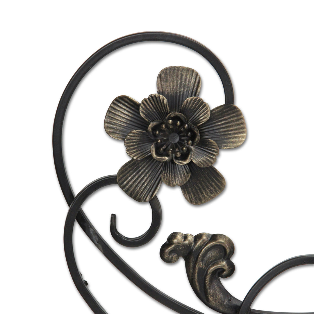 6036BK - Franziska Flower Metal Door Topper