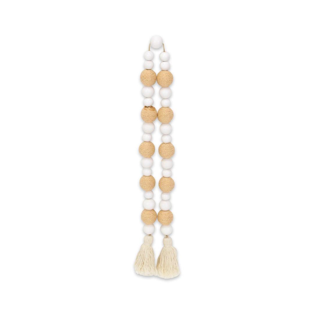 6037 - Kira White & Brown Beaded Garland