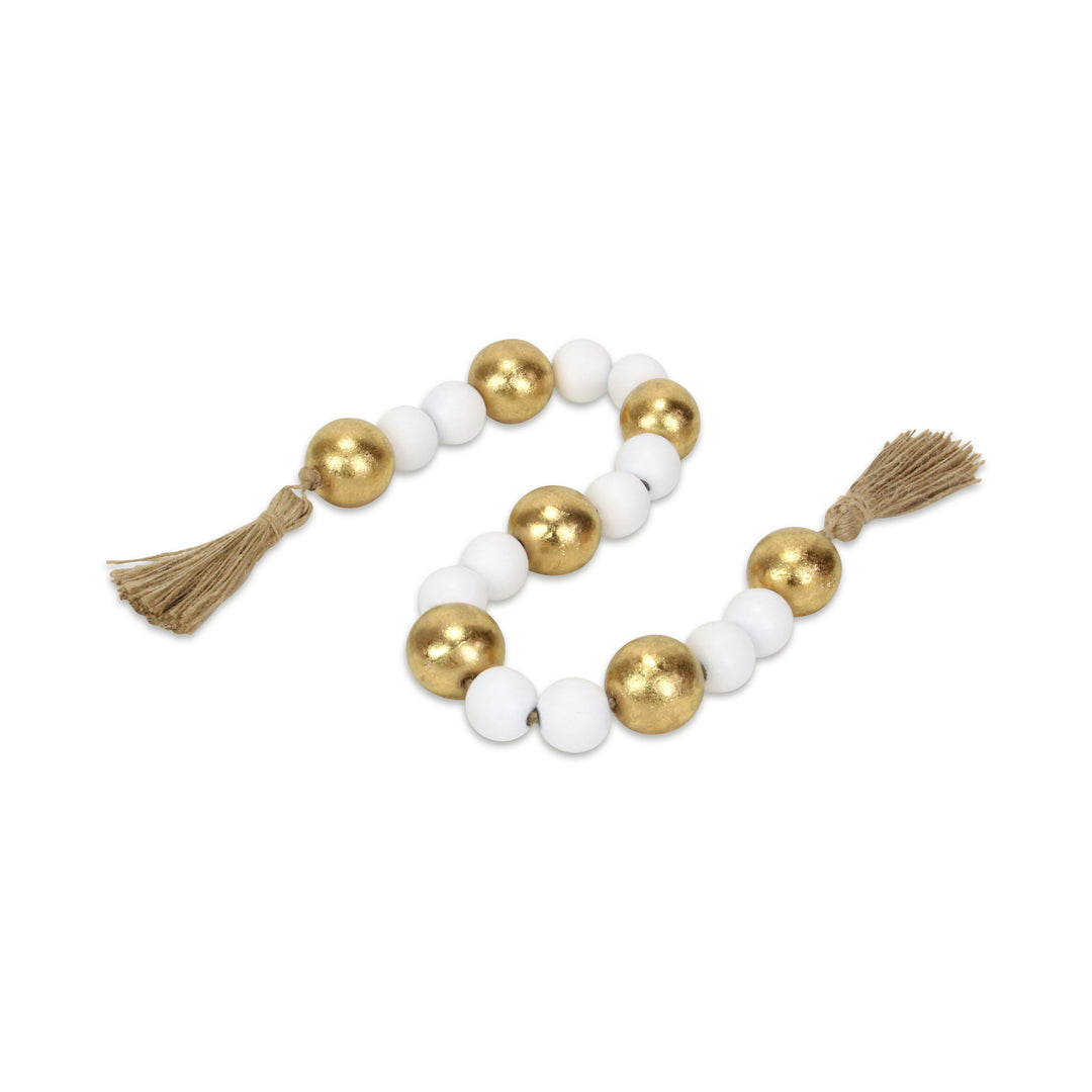 6045GD - Kira Gold & White Beaded Garland