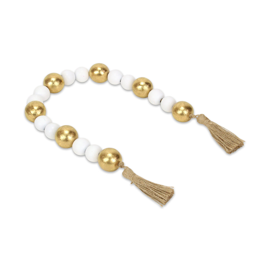 6045GD - Kira Gold & White Beaded Garland