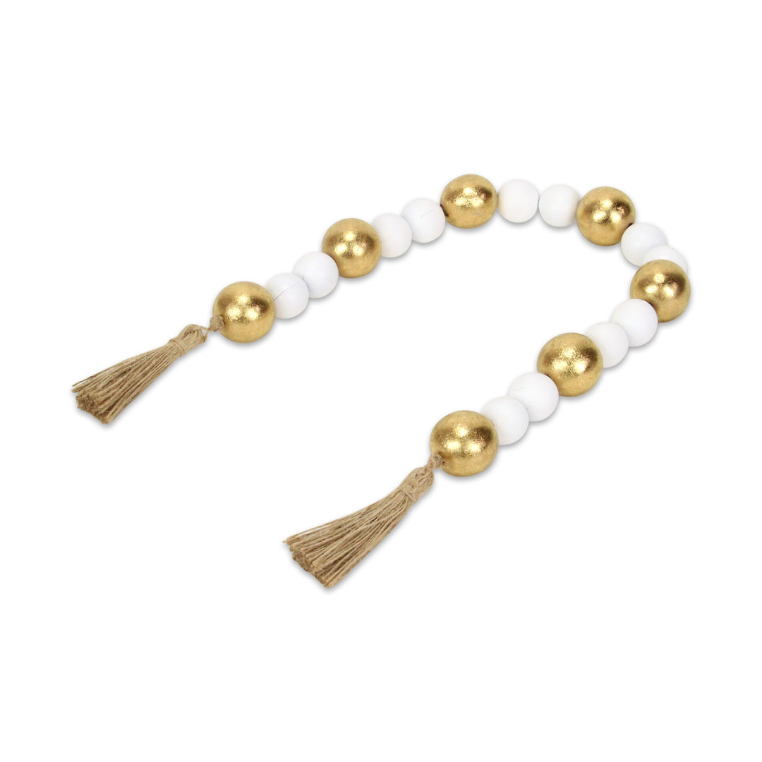 6045GD - Kira Gold & White Beaded Garland