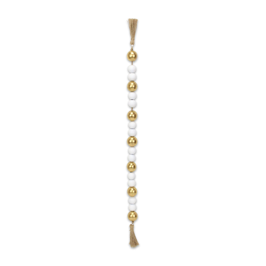 6045GD - Kira Gold & White Beaded Garland