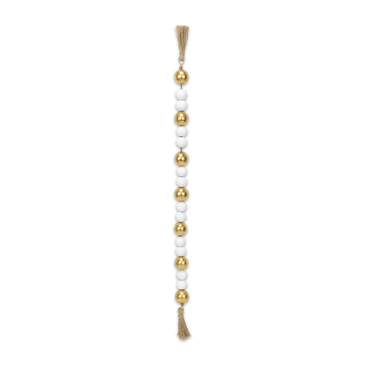 6045GD - Kira Gold & White Beaded Garland