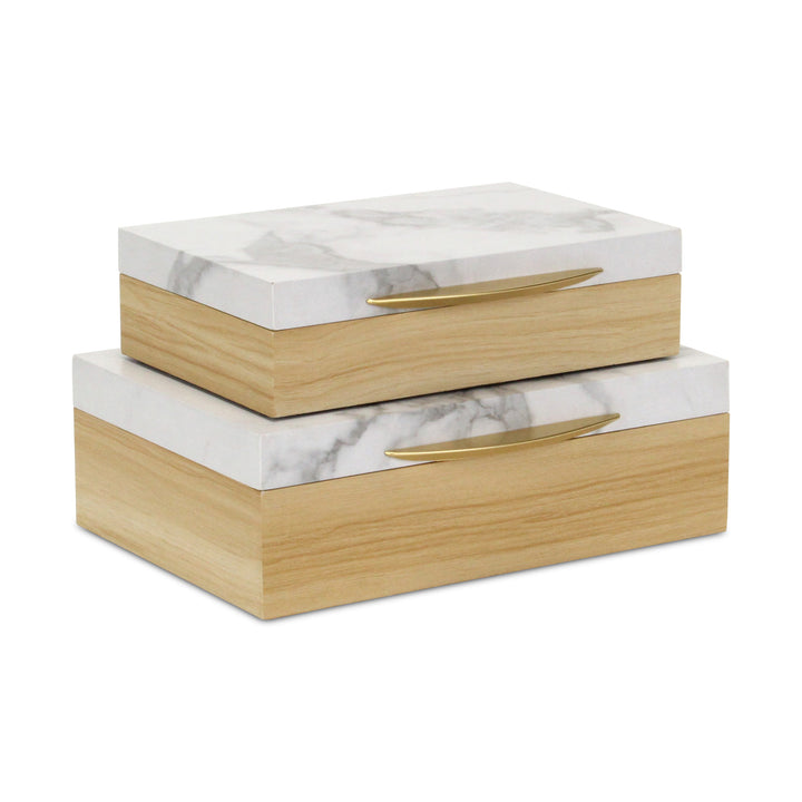 6047-2RT - Marveo Rectangle Wood Box Set