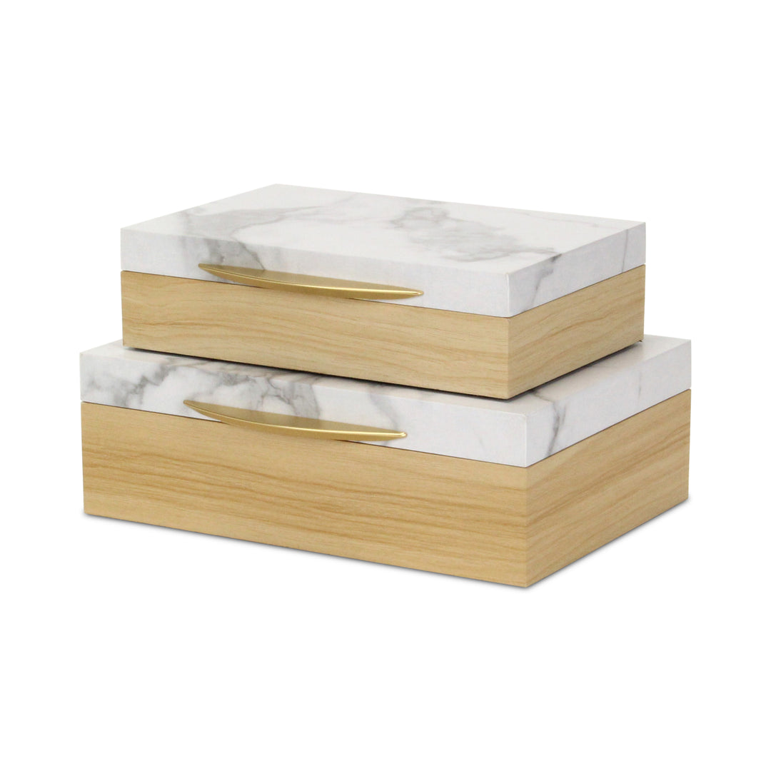 6047-2RT - Marveo Rectangle Wood Box Set