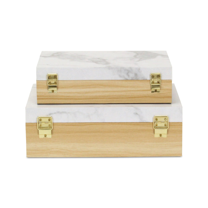 6047-2RT - Marveo Rectangle Wood Box Set