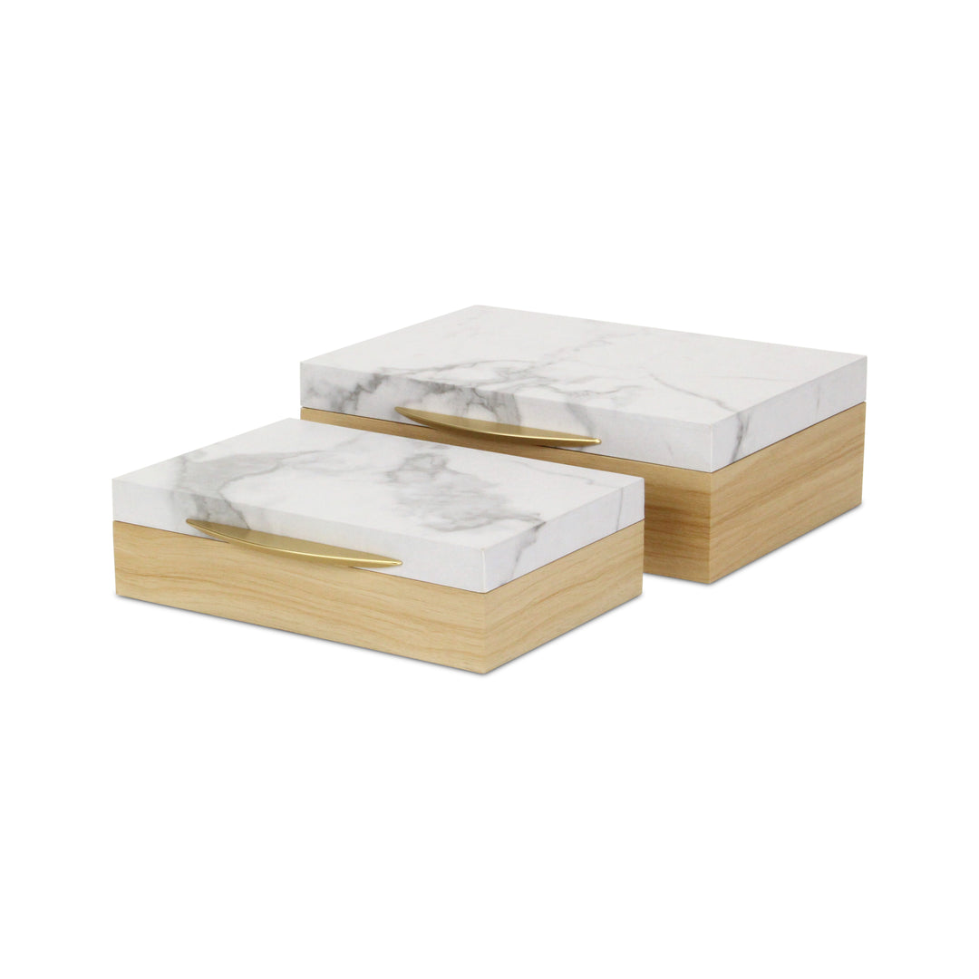 6047-2RT - Marveo Rectangle Wood Box Set