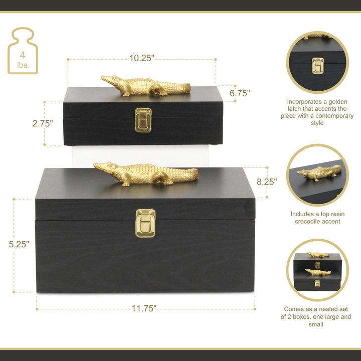 6048-2CRBK - Canorus Crocodile Accent Box Set