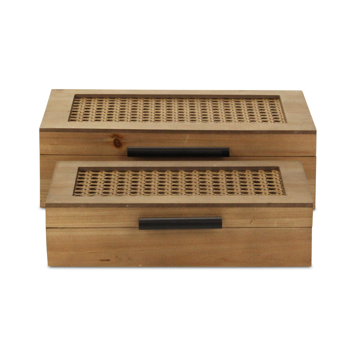 6049-2RT - Baskura Rattan & Wood Box Set