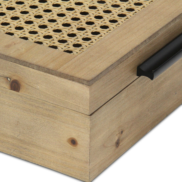 6049-2SQ - Baskura Rattan & Wood Box Set