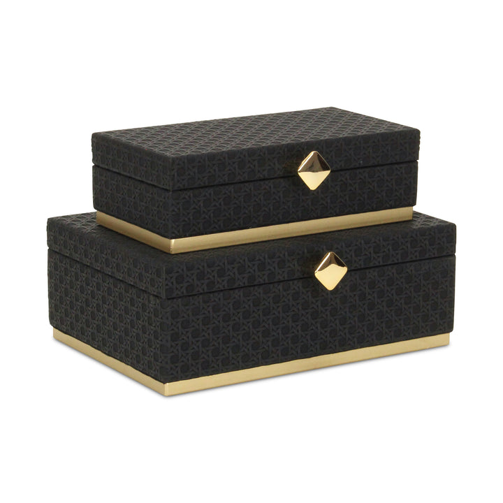 6050-2BK - Baskura Vinyl Rattan Box Set - Black