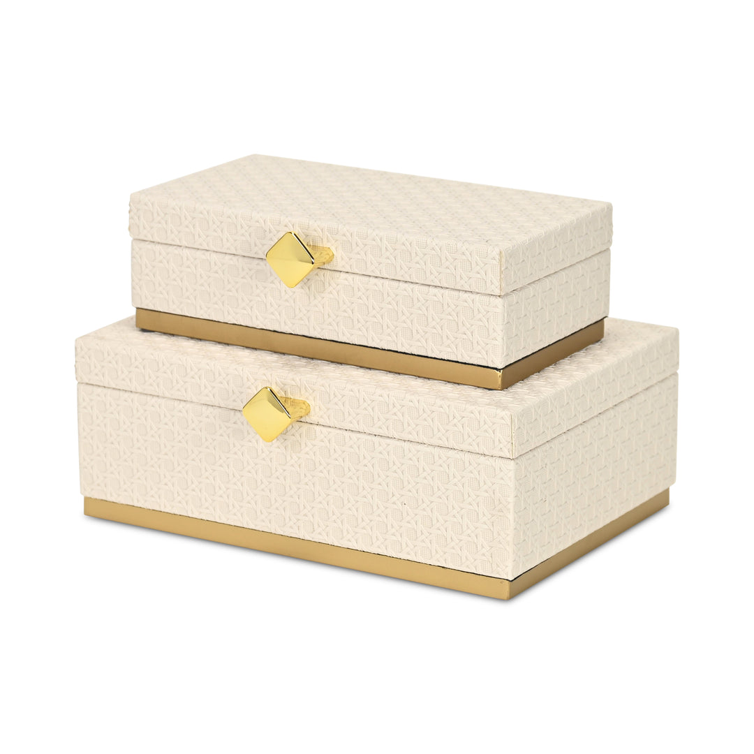 6050-2WT - Baskura Vinyl Rattan Box Set - White