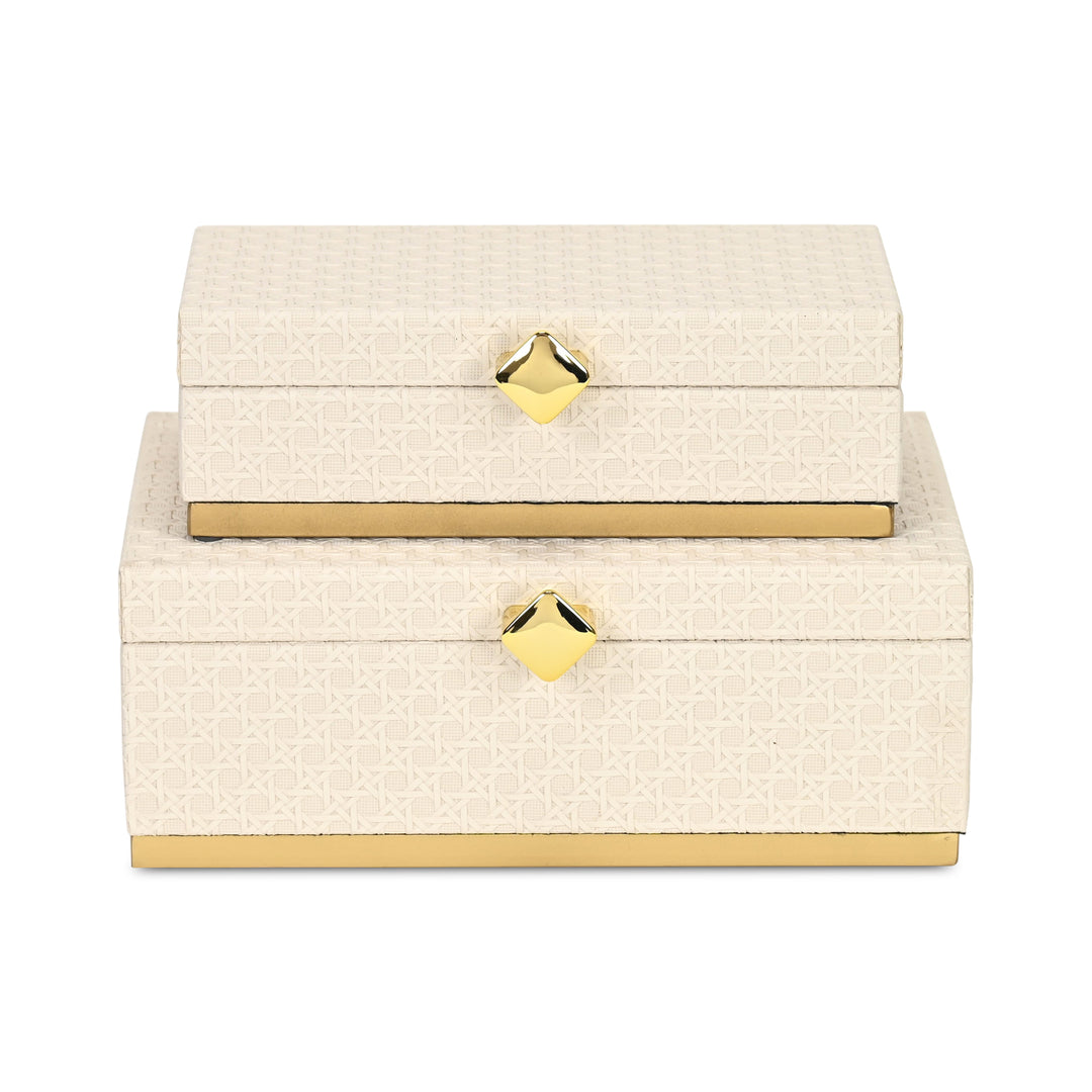 6050-2WT - Baskura Vinyl Rattan Box Set - White