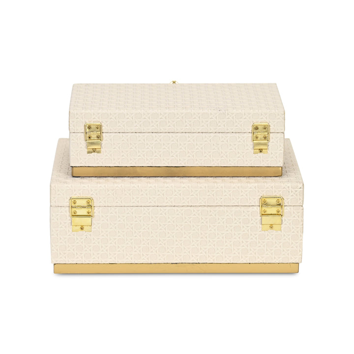 6050-2WT - Baskura Vinyl Rattan Box Set - White