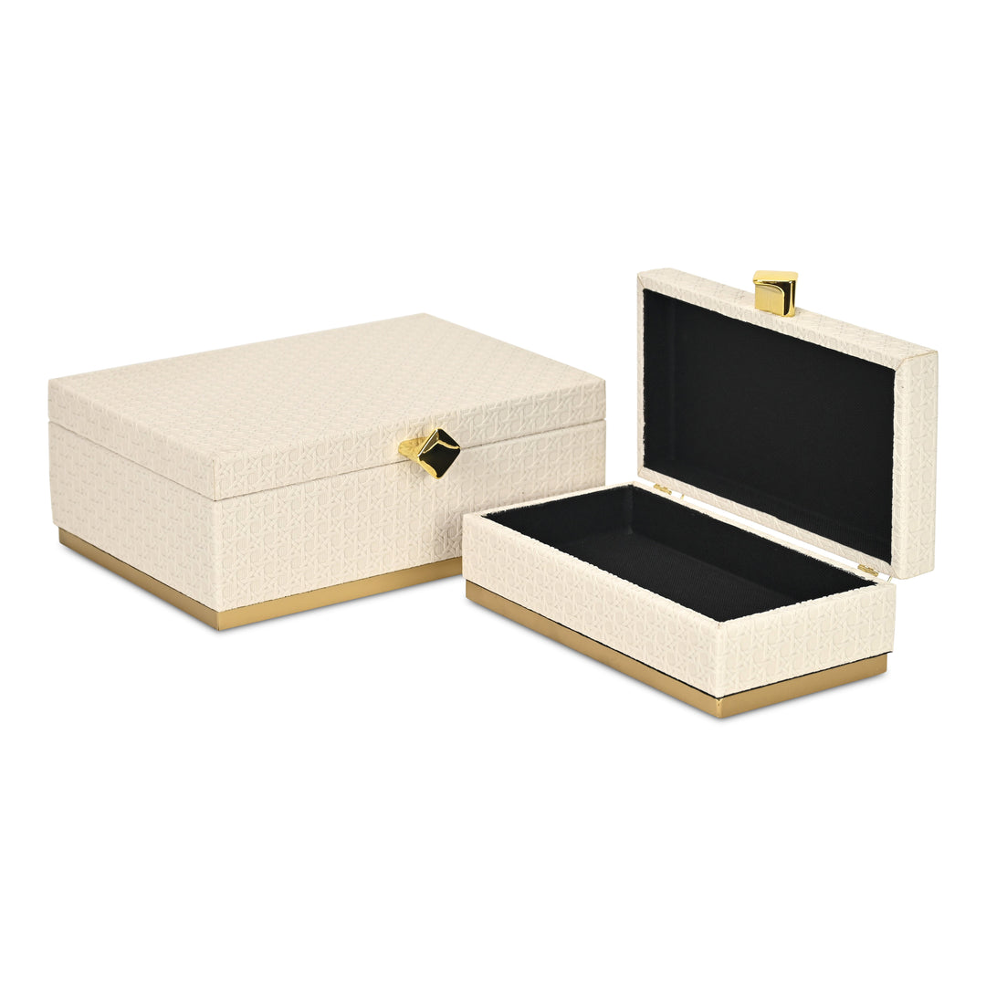 6050-2WT - Baskura Vinyl Rattan Box Set - White