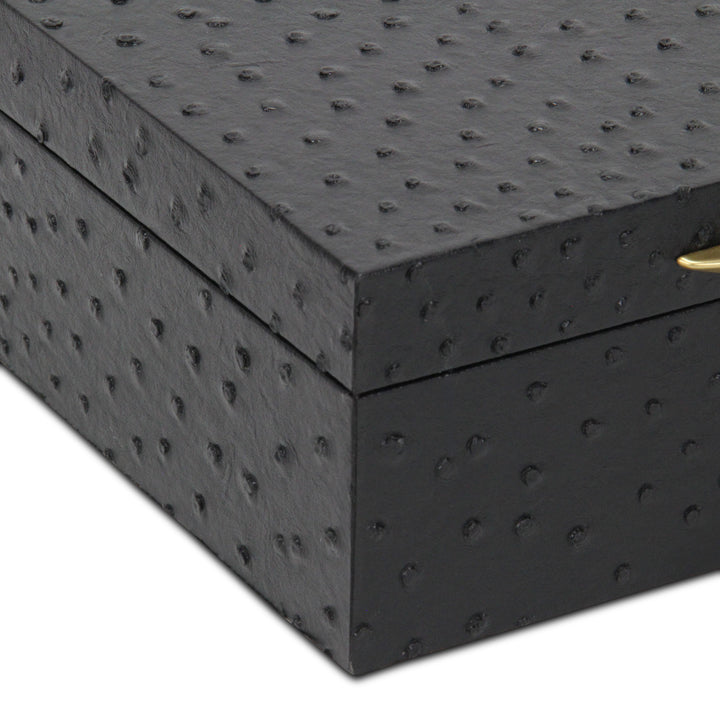 6053-2BKOS - Canorus Ostritch Pattern Box Set - Black