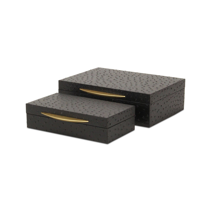 6053-2BKOS - Canorus Ostritch Pattern Box Set - Black