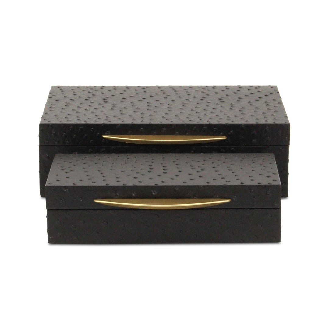 6053-2BKOS - Canorus Ostritch Pattern Box Set - Black