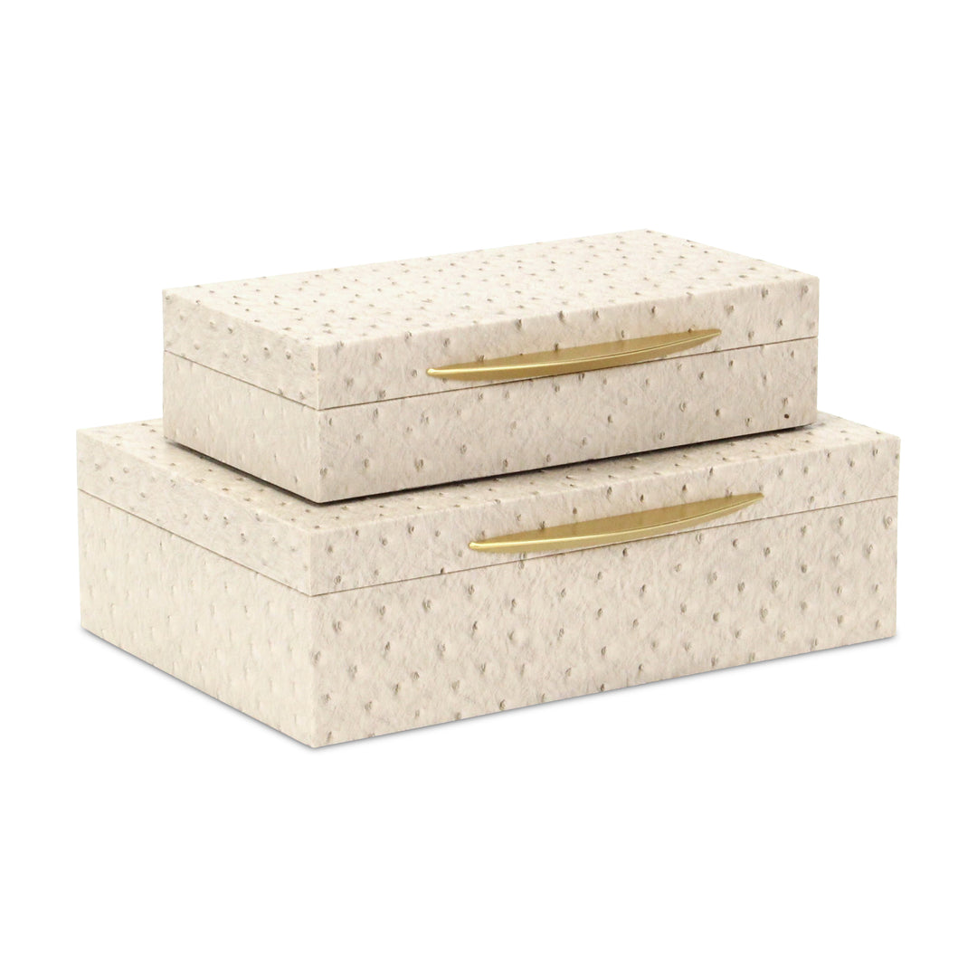 6053-2CROS - Canorus Ostritch Pattern Box Set - Cream