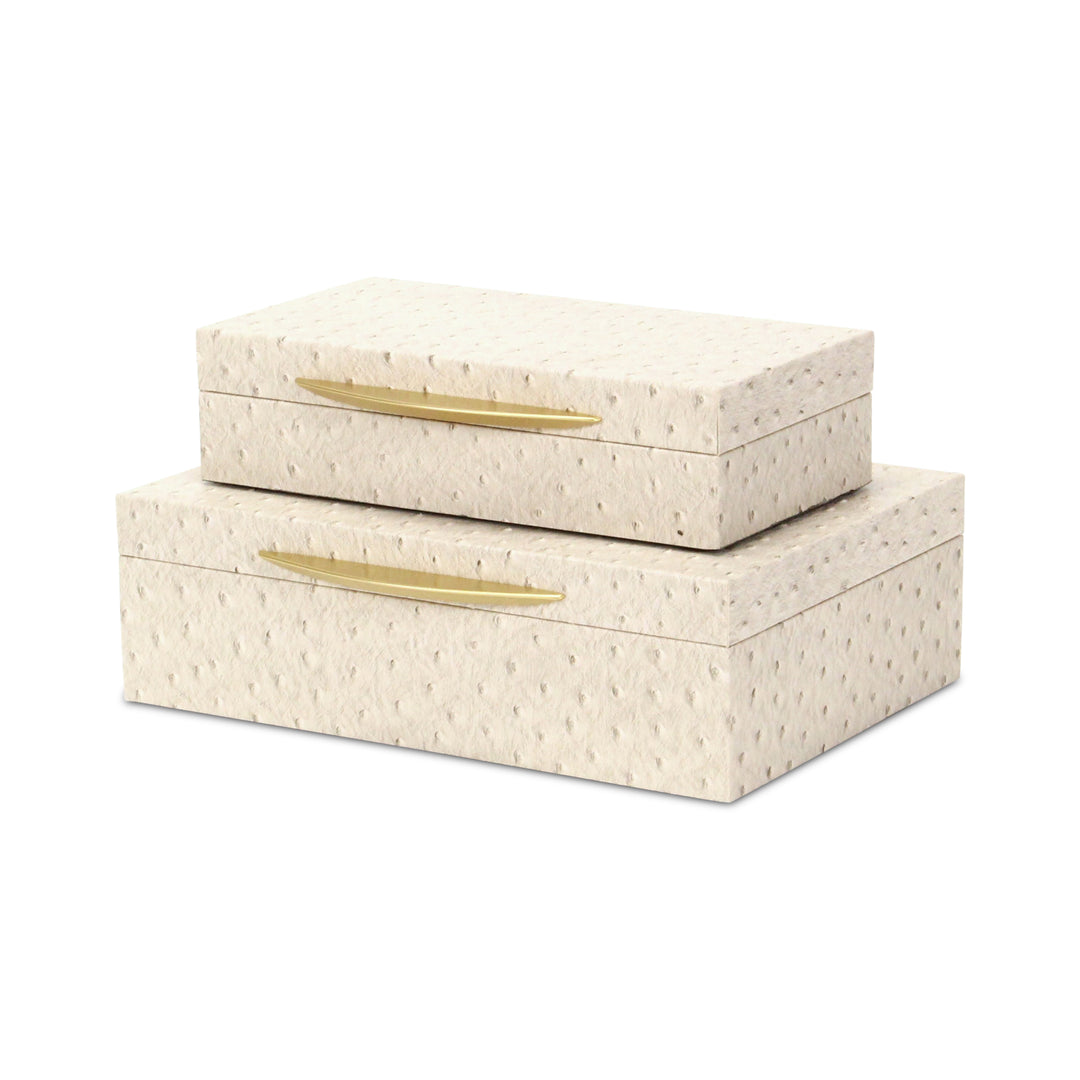 6053-2CROS - Canorus Ostritch Pattern Box Set - Cream