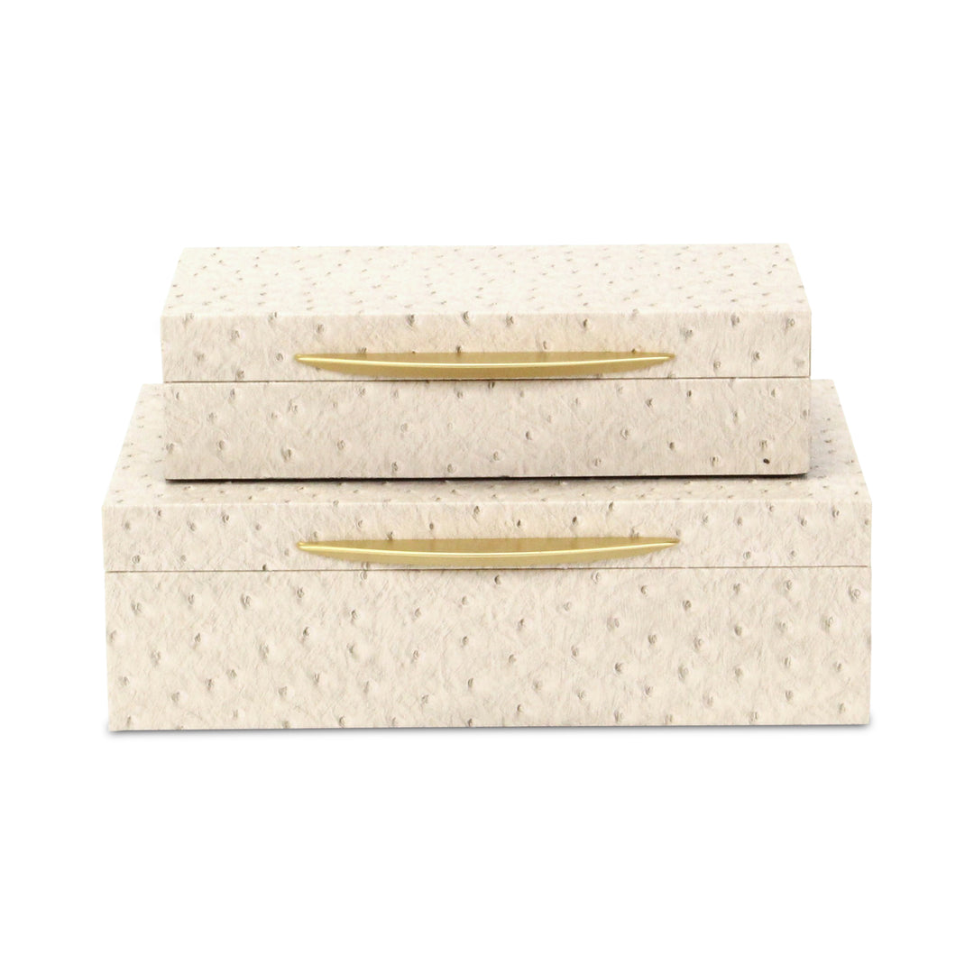 6053-2CROS - Canorus Ostritch Pattern Box Set - Cream