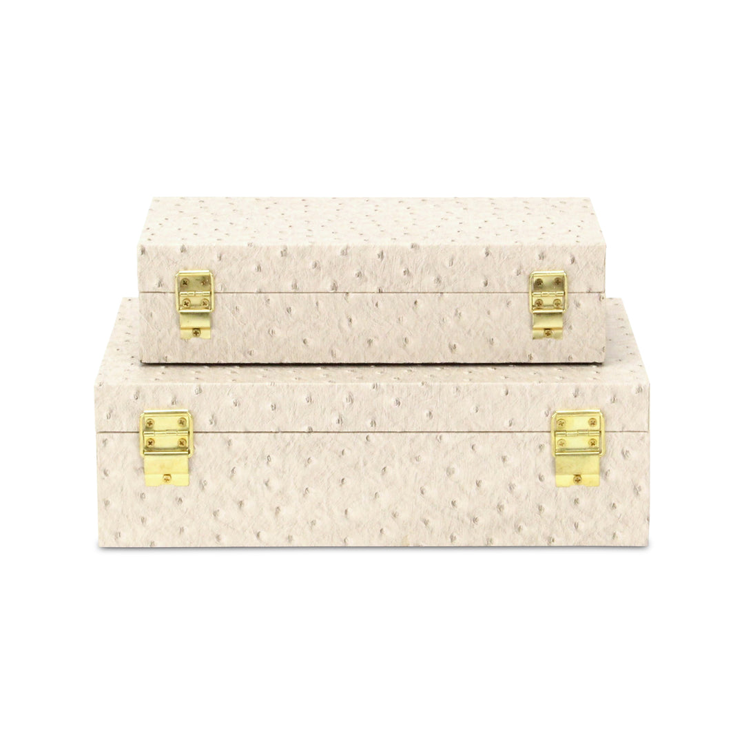 6053-2CROS - Canorus Ostritch Pattern Box Set - Cream