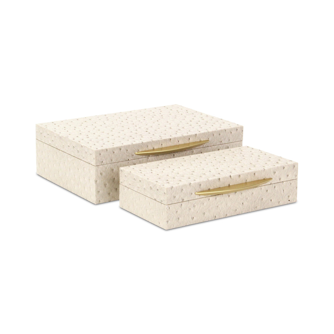 6053-2CROS - Canorus Ostritch Pattern Box Set - Cream